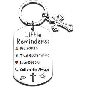Christian Keychain Valentines Gifts for Kids Him Her Baptism Gift for Women Men Easter Basket Stuffers Cool Gifts for Boys Girls 10-12 Birthday Confirmation First Communion Little Reminders Keychain in Kuwait