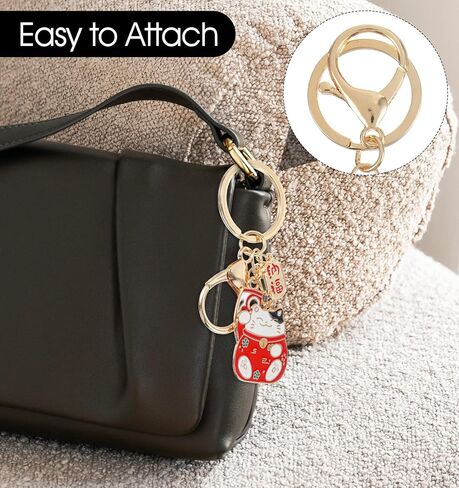 سلسلة مفاتيح يابانية من ValueBargain، قطعتين من سلسلة مفاتيح Lucky Cat للنساء والفتيات والأطفال (أحمر وأسود) in Saudi Arabia