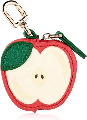 Cute Fruit Coin Purse Charm, Mini Fruit Leather Bag Key Ring Keychain Y2K Zipper Purse Pouch Keyring for Women Coin Storage Gift Backpack Handbag Accessories (Apple) in Saudi Arabia
