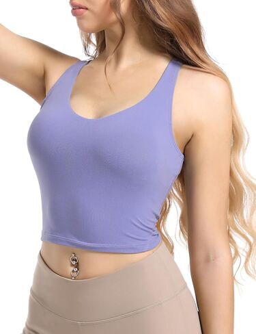 BUBBLELIME حمالات صدر رياضية للسيدات بظهر Racerback عالية التأثير/دعم متوسط ​​ملابس رياضية للياقة البدنية وتمارين اليوجا in Kuwait