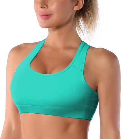 BUBBLELIME حمالات صدر رياضية للسيدات بظهر Racerback عالية التأثير/دعم متوسط ​​ملابس رياضية للياقة البدنية وتمارين اليوجا in Kuwait