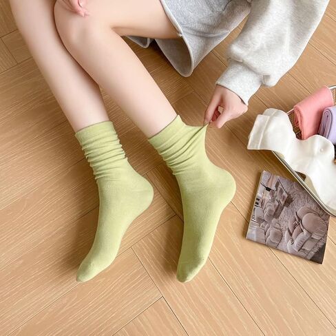 5 Pairs Womens Slouch Socks Stretchable Breathable Comfortable Crew Socks in Saudi Arabia