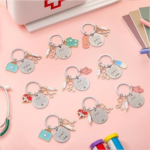 Kenning Christmas Nurse Keychain Gift for Women Practitioner Appreciation Keyring Gift Nurse Week Graduation Party Favor in Saudi Arabia