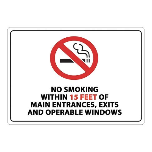 Zing 1873d No Smoking 15 'نافذة ملصق ، عرض مادة البوليسترين المعاد تدويرها ، عرض 5 "ارتفاع × 7" (حزمة 2) in Kuwait