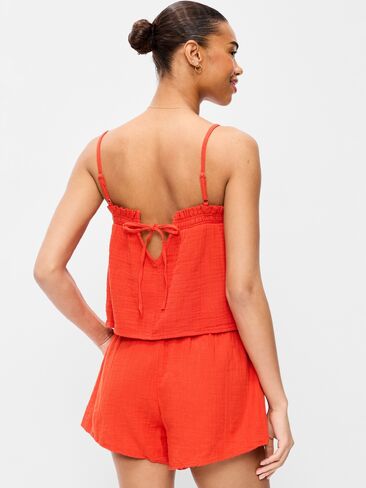 Old Navy Open-Back Smocked Tank Top - Ornament Orange in Saudi Arabia