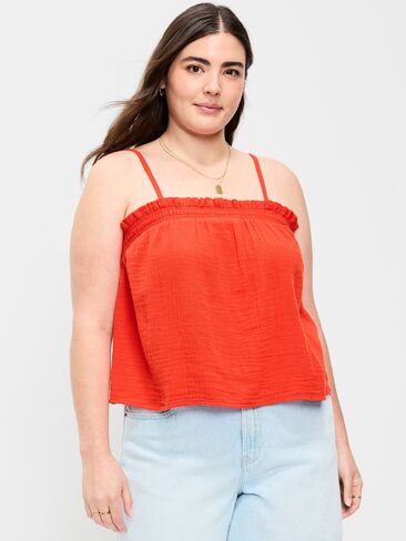 Old Navy Open-Back Smocked Tank Top - Ornament Orange in Saudi Arabia