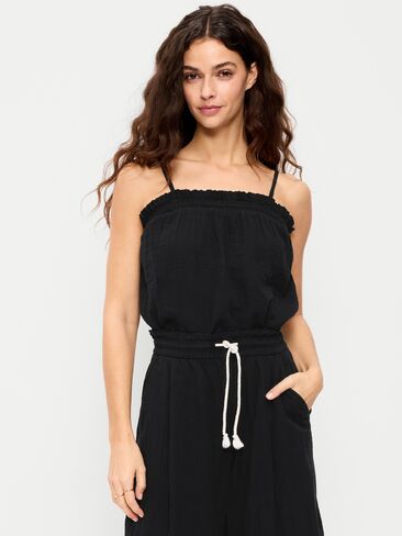 Old Navy Open-Back Smocked Tank Top - Black Jack in Saudi Arabia