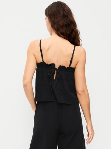 Old Navy Open-Back Smocked Tank Top - Black Jack in Saudi Arabia