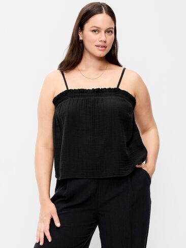 Old Navy Open-Back Smocked Tank Top - Black Jack in Saudi Arabia