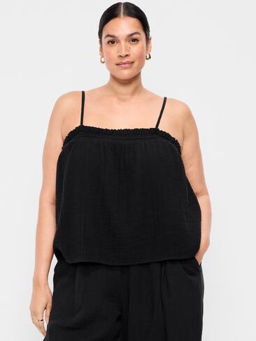 Old Navy Open-Back Smocked Tank Top - Black Jack in Saudi Arabia