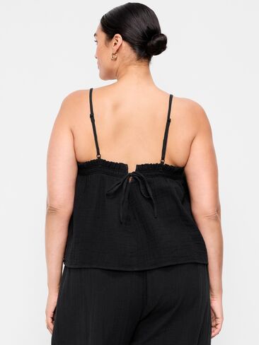 Old Navy Open-Back Smocked Tank Top - Black Jack in Saudi Arabia