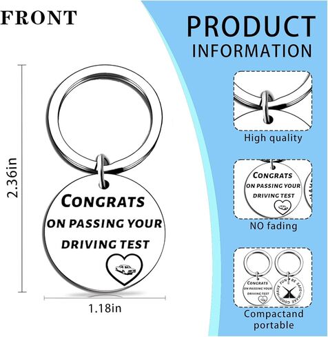 Sjcmbxxs Driving Test Keychain, Drive Safe Gift for New Driver Teens, Sweet 16 New Driver Gifts for Daughter or Son- Have Fun Be Safe Make Good Choices in Kuwait