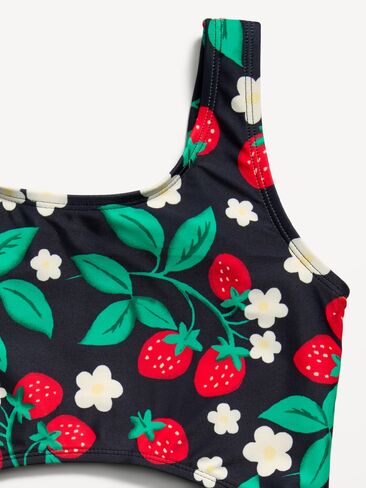 Old Navy Printed Cutout One-Piece Swimsuit for Girls - Strawberry in Saudi Arabia