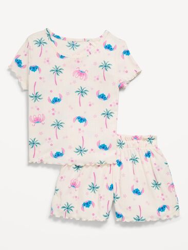 طقم بيجامة وتيشيرت وشورت بيجامة مضلعة من شركة Old Navy Disney© للبنات - ستيتش in Saudi Arabia