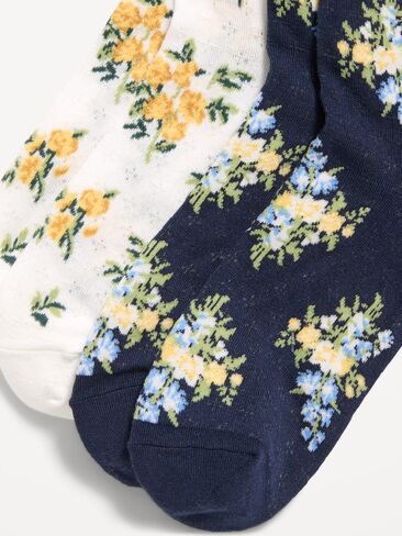 Old Navy Floral Crew Socks 2-Pack for Women - Cool in Kuwait