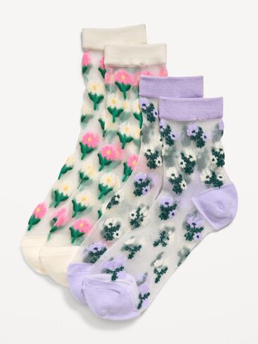 Old Navy Sheer Quarter Crew Sock 2-Pack for Women - Cool in Saudi Arabia