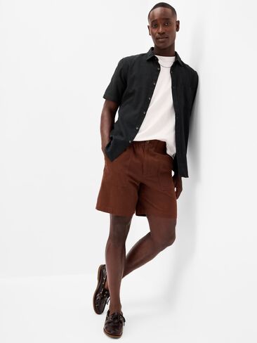 قميص Old Navy كلاسيكي مناسب للاستخدام اليومي من مزيج الكتان - بلاك جاك in Kuwait