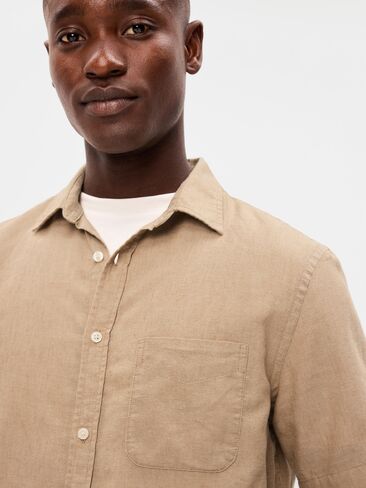 قميص Old Navy كلاسيكي مناسب للاستخدام اليومي من مزيج الكتان - LAUREL OAK in Kuwait