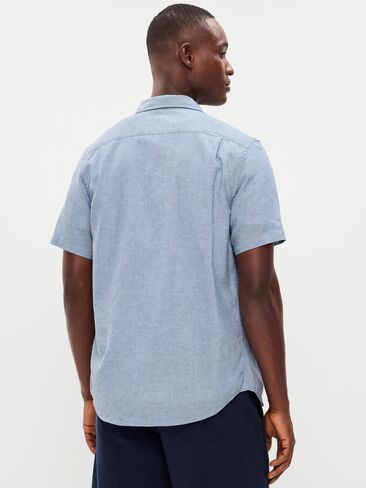 قميص Old Navy كلاسيكي مناسب للاستخدام اليومي من مزيج الكتان - MOONLIGHT OCEAN in Kuwait