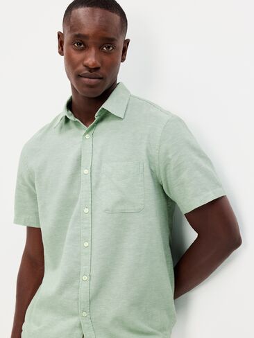 قميص Old Navy كلاسيكي مناسب للاستخدام اليومي من مزيج الكتان - MILKY JADE in Saudi Arabia