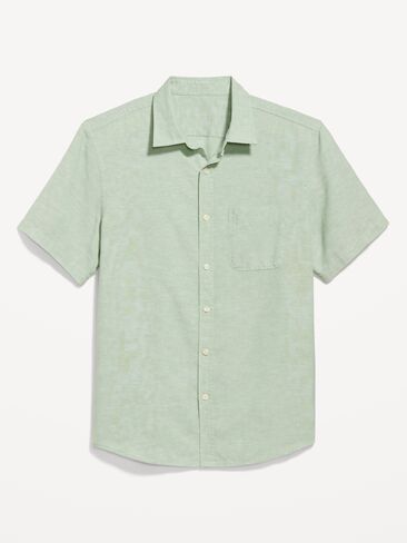 قميص Old Navy كلاسيكي مناسب للاستخدام اليومي من مزيج الكتان - MILKY JADE in Saudi Arabia
