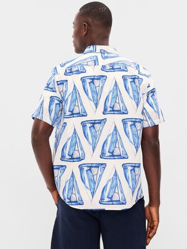 Old Navy Classic Fit Everyday Shirt - Blue Sailboats in Saudi Arabia