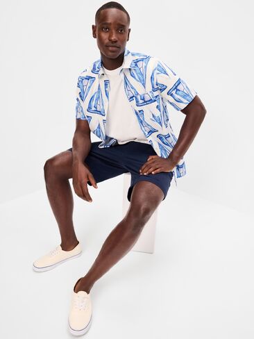 Old Navy Classic Fit Everyday Shirt - Blue Sailboats in Saudi Arabia