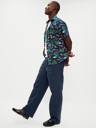 Old Navy Classic Fit Everyday Shirt - Blue Lagoon Scenic Print in Saudi Arabia