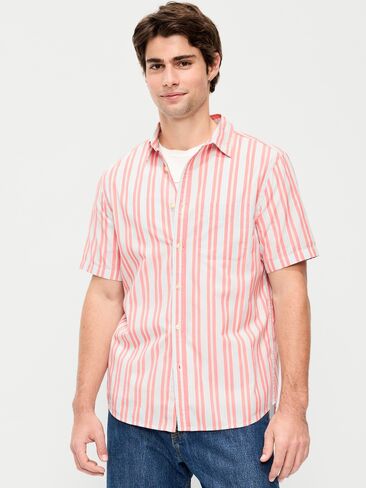 Old Navy Classic Fit Everday Shirt - Red Stripe in Saudi Arabia