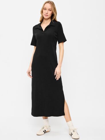 Old Navy Short-Sleeve Polo Midi Dress - Black Jack in Saudi Arabia