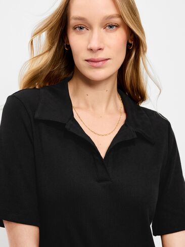 Old Navy Short-Sleeve Polo Midi Dress - Black Jack in Saudi Arabia