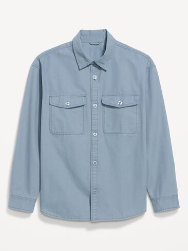 قميص العمل القماشي ذو الحجم الكبير من Old Navy - STONEWASH in Kuwait
