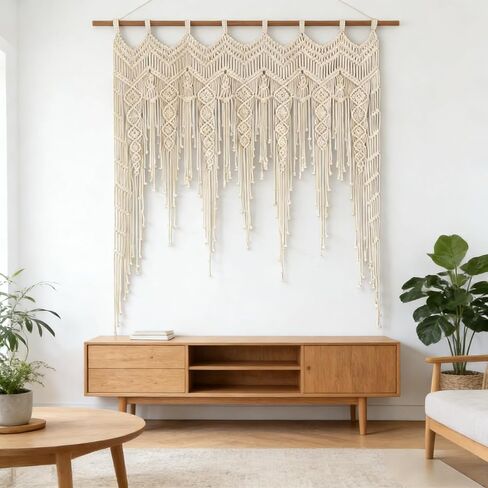 ستارة Macrame الستارة لنوافذ المطبخ 41.33 * 53.15 بوصة ستائر مزرعة بوهو لغرفة النوم نافذة شرابات أوراق الستارة علاجات لغرفة المعيشة المطبخ الحمام ديكور الحائط in Saudi Arabia