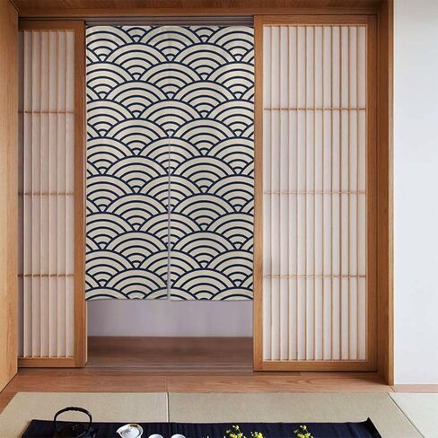 Personalized Japanese Doorway Curtain Tapestry,Custom Your Name Photo Text Customized Door Way Hangings for Home Kitchen Restaurant Bistro Partition Shading Wave Pattern in Saudi Arabia