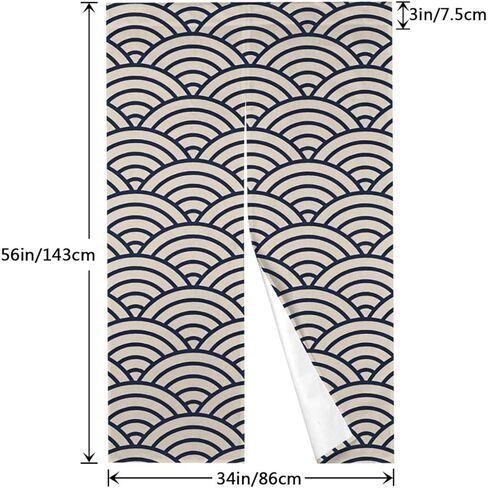 Personalized Japanese Doorway Curtain Tapestry,Custom Your Name Photo Text Customized Door Way Hangings for Home Kitchen Restaurant Bistro Partition Shading Wave Pattern in Saudi Arabia