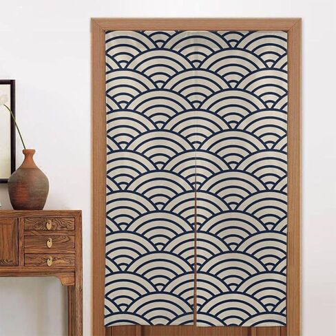 Personalized Japanese Doorway Curtain Tapestry,Custom Your Name Photo Text Customized Door Way Hangings for Home Kitchen Restaurant Bistro Partition Shading Wave Pattern in Saudi Arabia