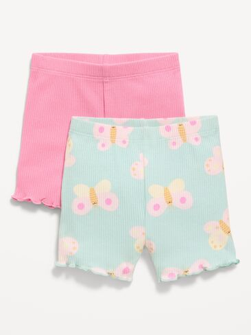 طقم شورت لراكبي الدراجات النارية مضلع بحافة من الخس من Old Navy للأطفال - قطعتين باللون الأزرق المخضر على شكل فراشة in Saudi Arabia