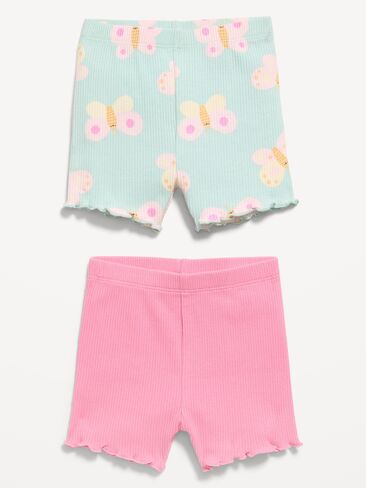 طقم شورت لراكبي الدراجات النارية مضلع بحافة من الخس من Old Navy للأطفال - قطعتين باللون الأزرق المخضر على شكل فراشة in Saudi Arabia