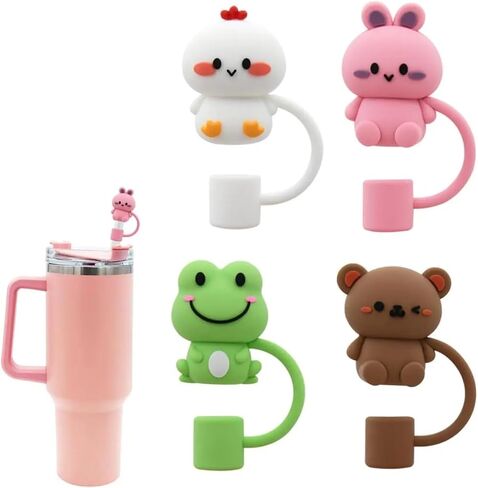 5 Pcs 10mm Silicone Heart Straw Covers for Stanley 40&30 Oz Tumbler, Cute Silicone Straws Tips Cover Reusable,Food Grade Heart Straw Covers Cap for Dust Proof Plugs, Cute Straw Protector Decorations in Saudi Arabia