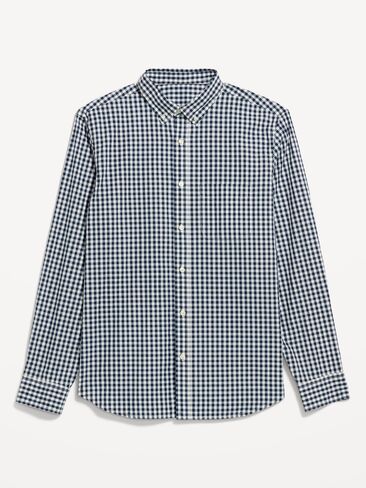 قميص بوبلين منقوش بقصة كلاسيكية من Old Navy - قماش قطني كحلي in Saudi Arabia