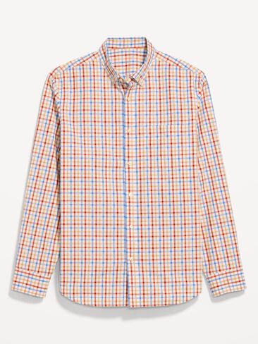 Old Navy Classic Fit Everyday Plaid Poplin Shirt - Yellow Gingham in Saudi Arabia