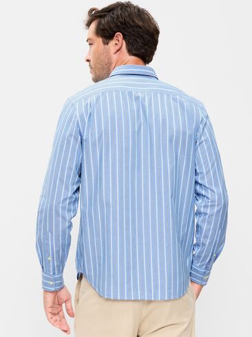 Old Navy Classic Fit Everyday Striped Poplin Shirt - Blue in Saudi Arabia
