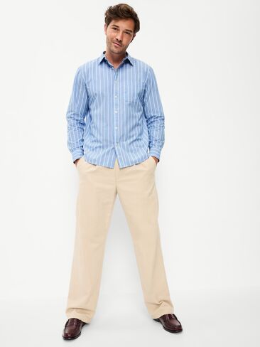 Old Navy Classic Fit Everyday Striped Poplin Shirt - Blue in Saudi Arabia