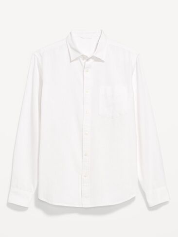 Old Navy Classic Fit Linen-Blend Shirt - White Lilies in Saudi Arabia