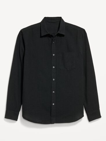 Old Navy Classic Fit Linen-Blend Shirt - Black Jack in Saudi Arabia