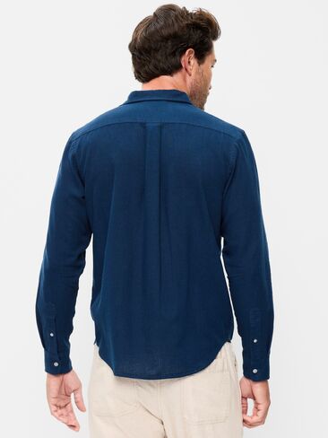 Old Navy Classic Fit Linen-Blend Shirt - OBSCURE NIGHT in Saudi Arabia