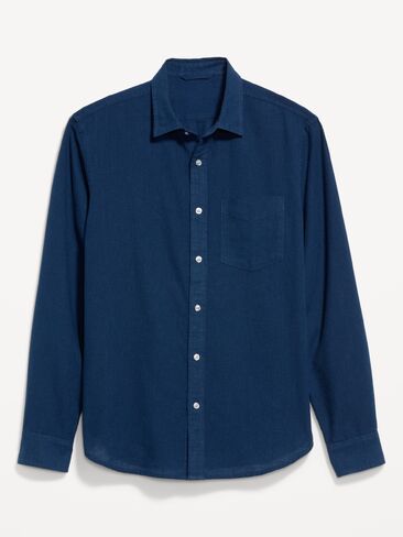 Old Navy Classic Fit Linen-Blend Shirt - OBSCURE NIGHT in Saudi Arabia