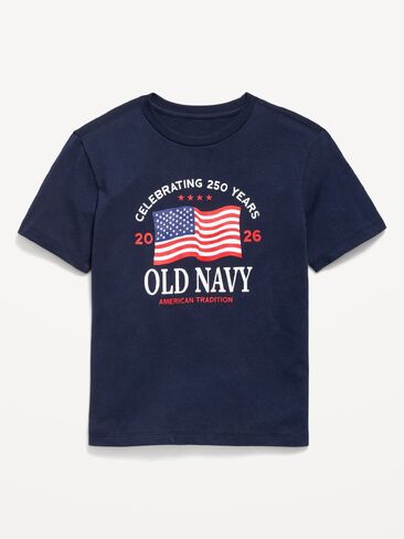 تي شيرت بأكمام قصيرة وشعار الماركة للأولاد من Old Navy - باللون الكحلي in Kuwait