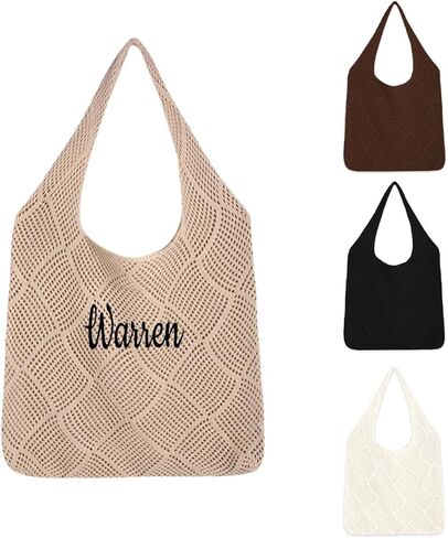 Ulico Personalized Straw Beach Bags for Women, Large Tote Bag with Embroidered Name， Lightweight Foldable Shoulder Bag in Saudi Arabia