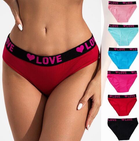6-Pack Women's Cotton Briefs, Everyday Essential Soft & Breathable Underwear for Ladies, Multi-Color in Saudi Arabia